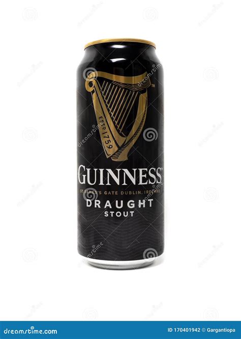 Guinness Draught Can on White Background Editorial Photography - Image ...