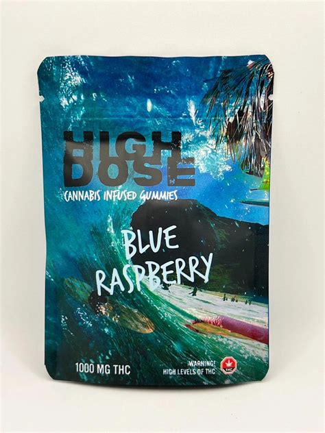 High Dose Cannabis Infused Gummies Blue Raspberry 1000mg