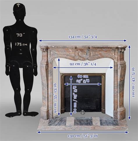 An Antique Louis Xv Style Fireplace Pompadour Model Made Out Of