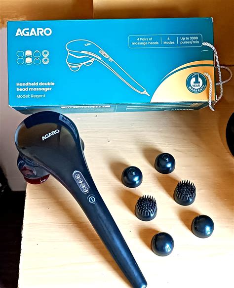 Agaro Regent Handheld Double Head Massager 4 Massage Heads 4 Modes