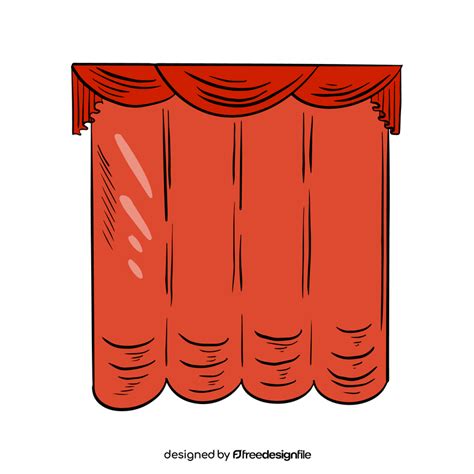 Red Curtains Clipart Vector Free Download