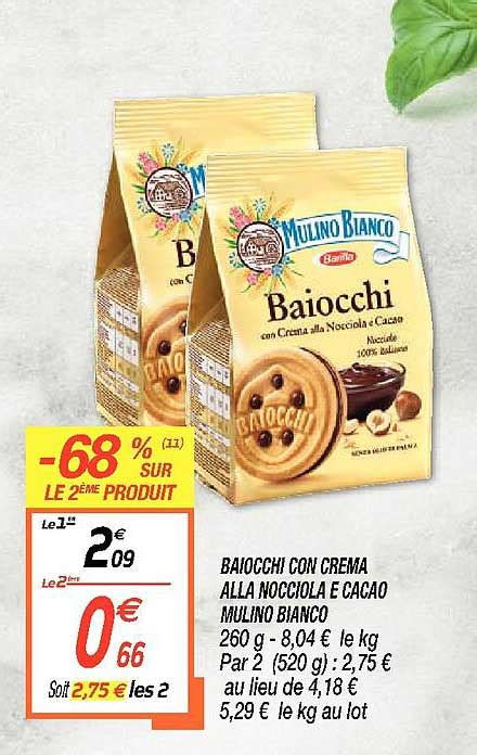 Promo Baiocchi Con Crema Alla Nocciola E Cacao Mulino Bianco Chez Netto