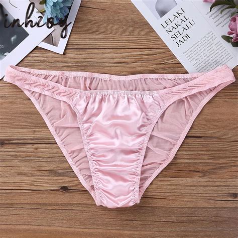 String En Maille Transparente Pour Hommes Lingerie Sexy Sous V Tements Tanga Culotte En Satin