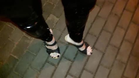 Sexy Feet Platform Wedges And Latex Leggings Polish Shemale Amateur Porn XHamster