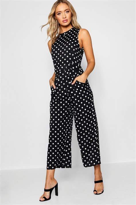 Culotte Jumpsuits Cropped Jumpsuits Boohoo Usa Jumpsuit Fashion Polka Dot Jumpsuit