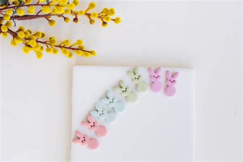 Bunny Peep Clay Stud Earrings Bunny Peeps Bunny Peep Earrings Easter