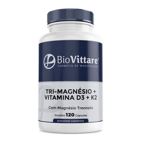 Tri Magnésio Vitaminas Dimalato Treonato Quelato Vitamina D3