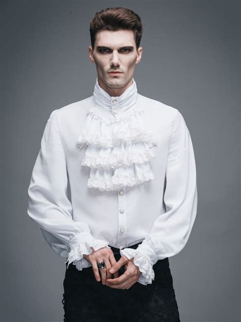 Chemise Gothique Victorienne Blanche Homme DEVIL FASHION