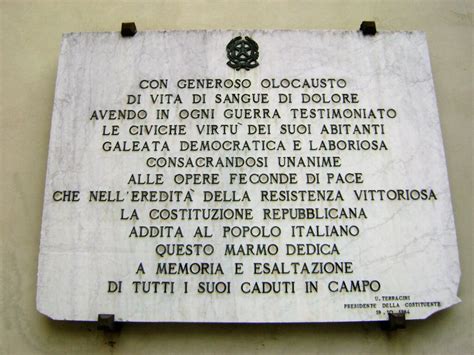 Lapide Alla Resistenza Ed Alla Costituzione Galeata Pietre Della