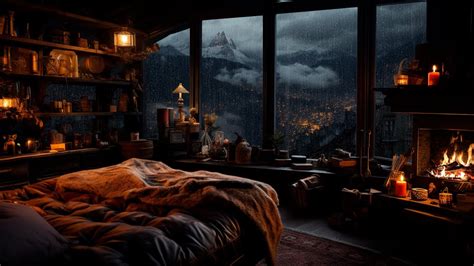 Rain Sounds For Sleep The Rain Sounds Cozy Fireplace Helps You