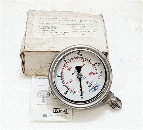 Wika Bourdon Tube Pressure Gauge Psi Bar E No