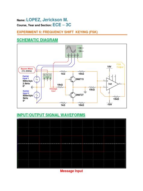 Experiment 6 Frequency Shift Keying Pdf Operational Amplifier Bipolar Junction Transistor