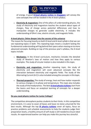 Understanding The Fundamentals Of O Level And A Level Physics Pdf