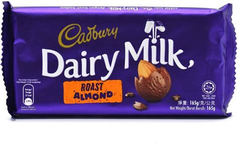 Cadbury Dairy Milk Roast Almond Chocolate Bar 165g Jungle Lk