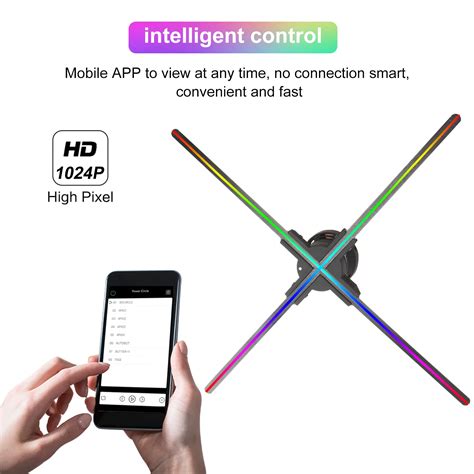 Naked Eye D Hologram Home Projector Fan With WiFi Remote Control And Cm Hanger For