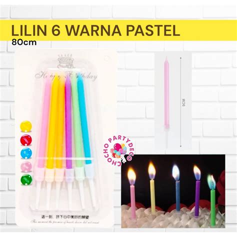 Jual Lilin Ulang Tahun Led Isi Warna Pastel Lilin Nyala Api