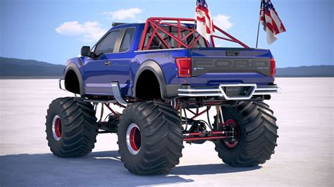 Modelo D Ford F Raptor Monster Truck Turbosquid