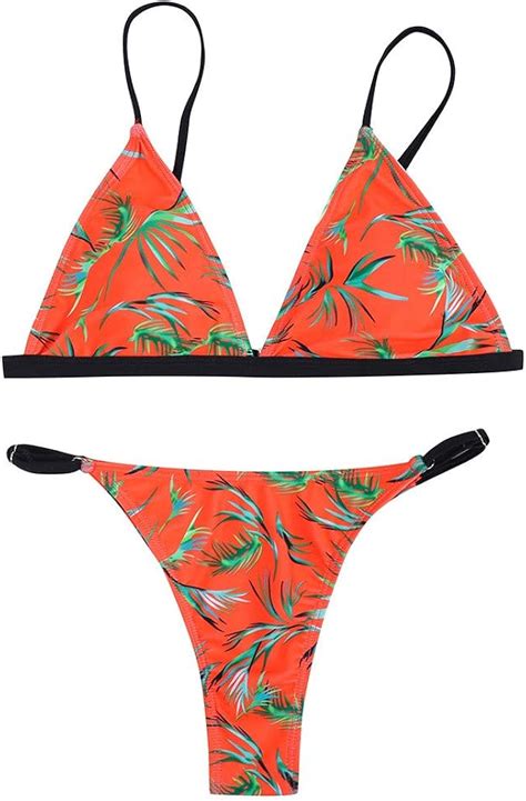 Lopily Bikini Set Damen Blumenmuster Triangel Bikinis Extrem Gepolstert