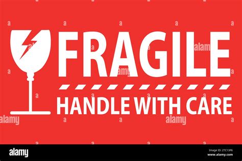 Fragile Handle With Care Sticker Fragile Label With Broken Glass