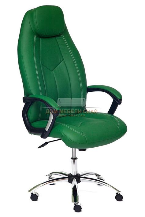 Кресло офисное Босс Boss хром, зеленая экокожа - купить в Москве ...