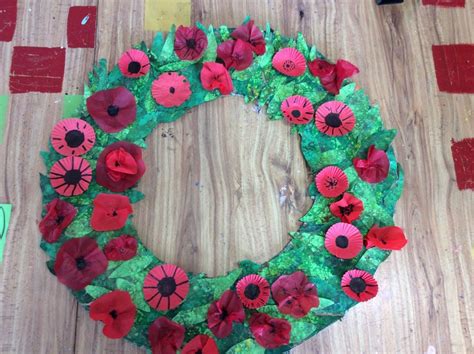 Anzac Day Wreath Primary School Art Anzac Day Painted Paper