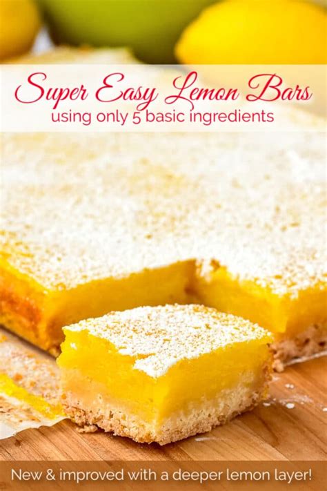 Super Easy Lemon Bars New And Improved With Only 5 Simple Ingredients