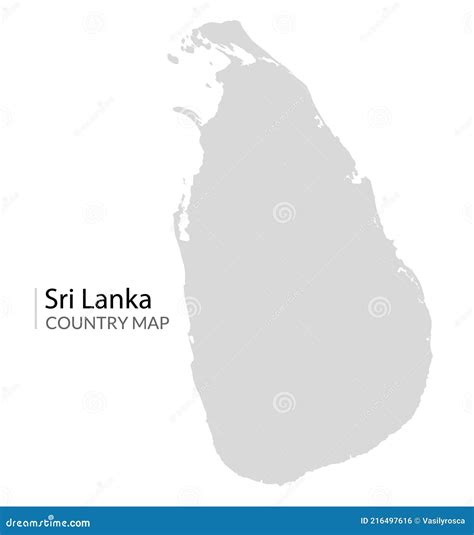 Sri Lanka Vector Map Country Silhouette Travel Illustration Sri Lanka