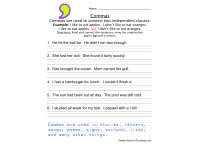 Independent Clauses Comma Worksheet By Teach Simple