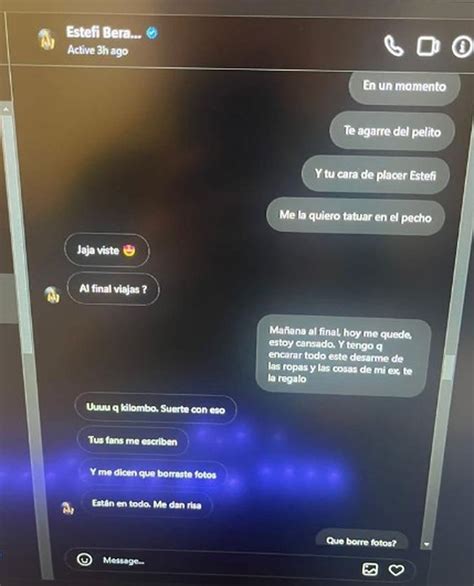 El Chat Que Confirma Que Fede Bal Y Estefi Berardi Tuvieron Sexo