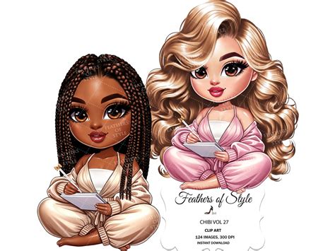 Pajama Chibi Doll Clipart Planner Chibi Doll Png Chibi Girl Clipart Boss Babe Chibi Clipart