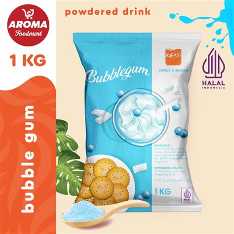 Jual Kreasi Bubuk Bubble Gum 1 KG Minuman Serbuk Bubble Gum Powder 1