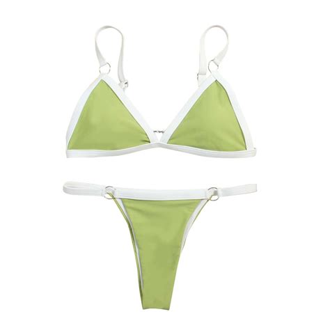 Dihao Plus Size Swimsuits For Women 2024 Clearance Women Bandeau Bandage Bikini Set Push Up
