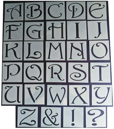 Shabby Chic Vintage Alphabet Letter Stencil Mm Mm Upper Etsy Uk