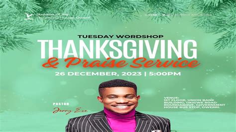 Thanksgiving And Praise Service Tuesday Wordshop 26th December