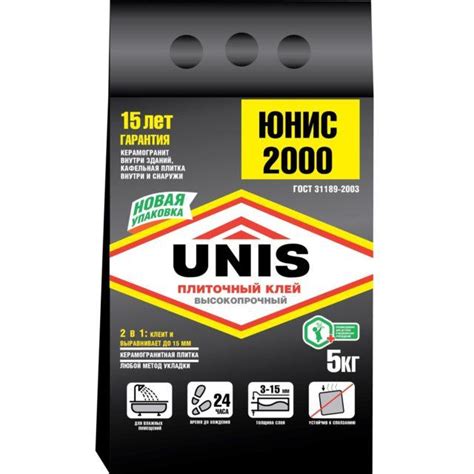 Плиточный клей Юнис (Плюс, 2000, Гранит, Белфикс): характеристики