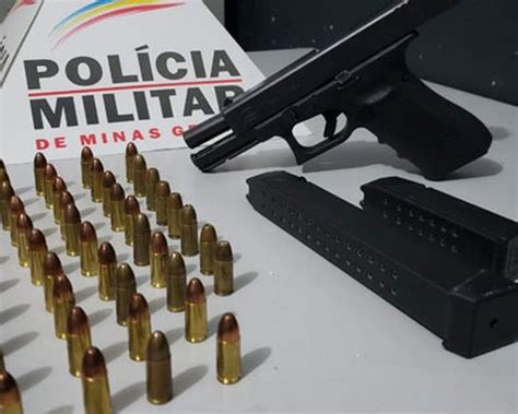 Polícia Militar Apreende Pistola 9mm Com Carregador Alongado E 48