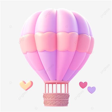 Summer Hot Air Balloon 3d Elements 3d Elements Hot Air Balloon Perfect Color Matching PNG