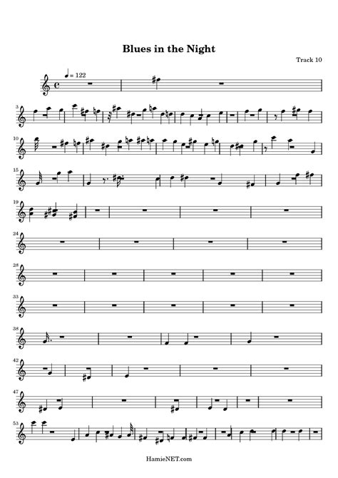 Blues In The Night Sheet Music Blues In The Night Score •