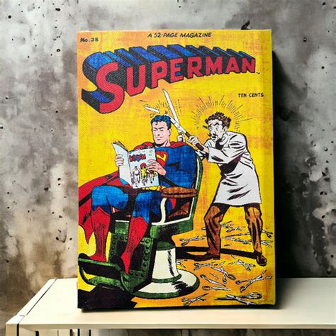 Superman Gets a Haircut Canvas Print | Gotham Collectables