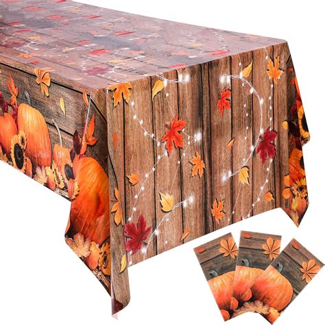 Amazon Hosuly Pcs Fall Tablecloth Thanksgiving Pumpkin Plastic