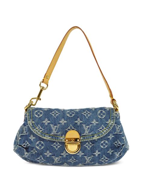 Louis Vuitton Pre Owned Monogram Mini Pleaty Denim Shoulder Bag