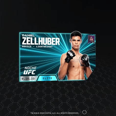 Daniel Zellhuber Noche UFC 9 16 23 Set ELITE NFT For Sale 2022 23