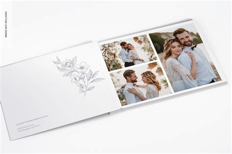 Premium PSD | Wedding Photo Album Mockup, Opened