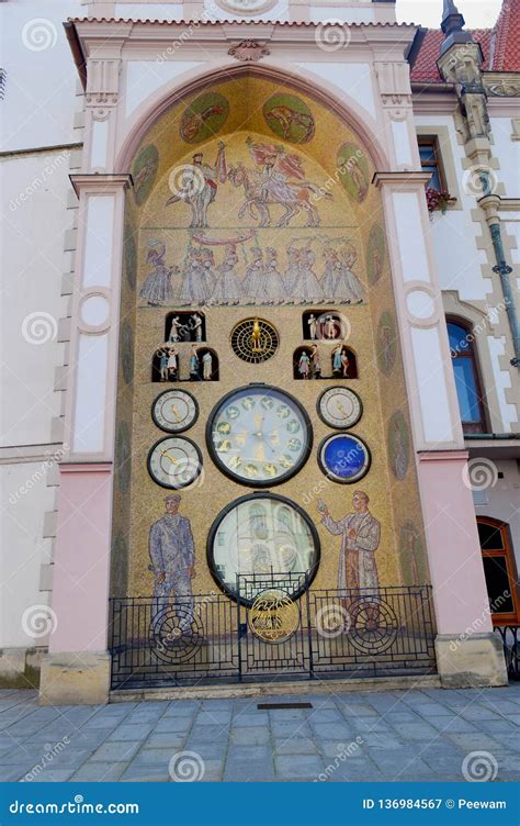 The Olomouc Astronomical Clock Town Hall Olomouc Czech Republic Stock ...