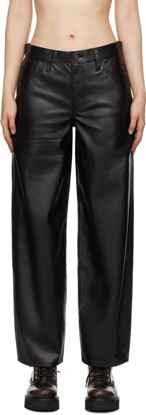 Pantalon De Papa Ample Noir En Cuir Synth Tique Levi S En Solde