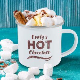 Personalised Enamel Mug Hot Chocolate