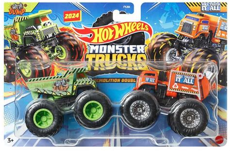 Mattel Set Masini Monster Truck Hot Wheels Demolition Doubles Gotta Dump Vs Will Trash It