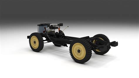 Full W Chassis Jeep Willys Mb Military D Model Cgtrader