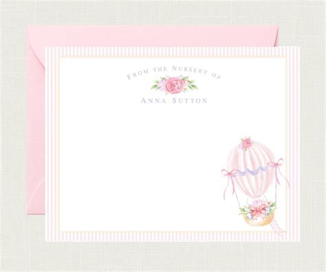 Hot Air Balloon Baby Shower Thank You Cards Baby Shower Thank You Notes Baby Note Cards