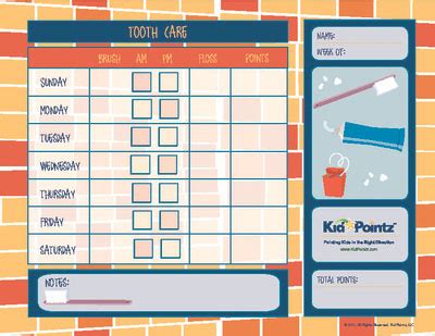 Kids Teeth Cleaning Chart